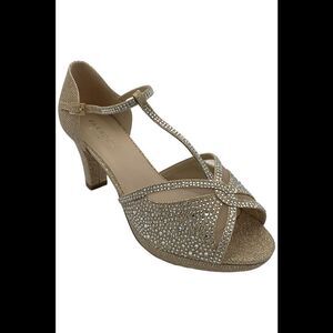 Paradox London Women's Nora T-Strap Platform Sandal Champage - Wide